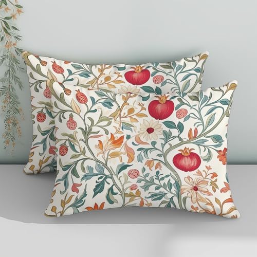 Floral Pomegranate Duvet Cover Set California King 104x98 Zipper Closure