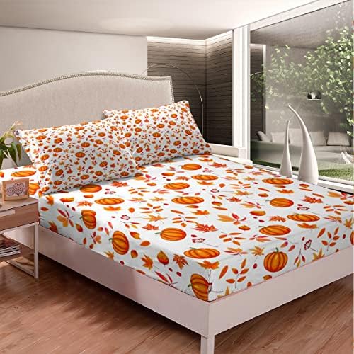 Halloween Pumpkin Sheet Set Full Size 54x75 with Pillowcases