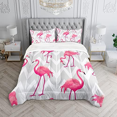 Flamingo Comforter Set for Kids and Adults Full Size