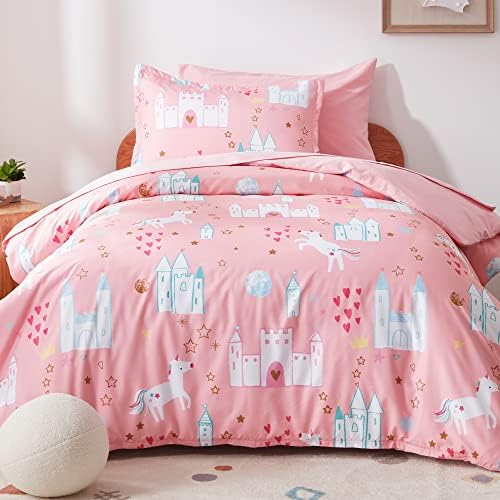 SLEEP ZONE Unicorn Castle Kids Duvet Cover Set