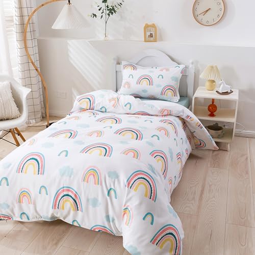 Kids Rainbow Cloud Duvet Cover Set 3Pcs Full Size