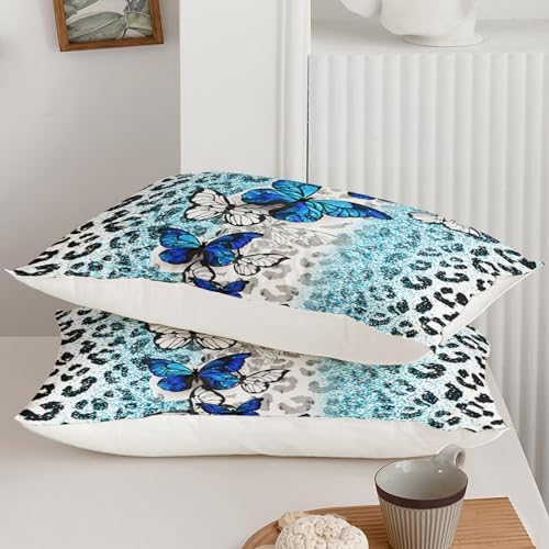 Ntlfup Blue Butterfly Comforter Set for Girls Twin Size