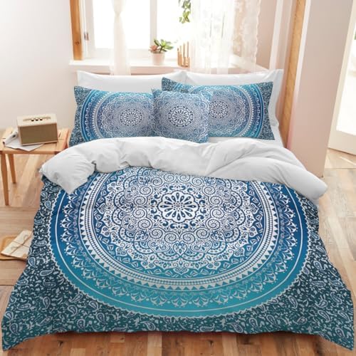 Sleepwish 4pcs Teal Boho Duvet Cover Set