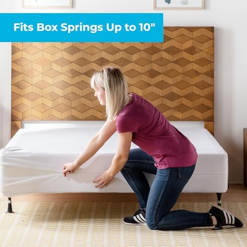 Linenspa Queen Box Spring Encasement Waterproof Zippered Protector