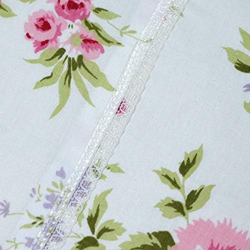FADFAY Shabby Pink Plaid Duvet Cover Set Queen Size 7Pcs