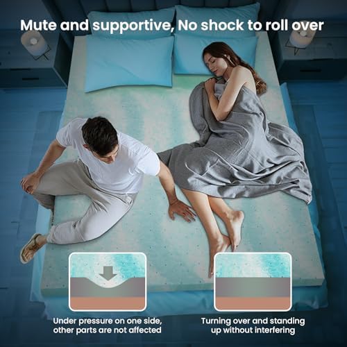 BedsPick 2 Inch Memory Foam Gel Cooling Mattress Topper Twin XL