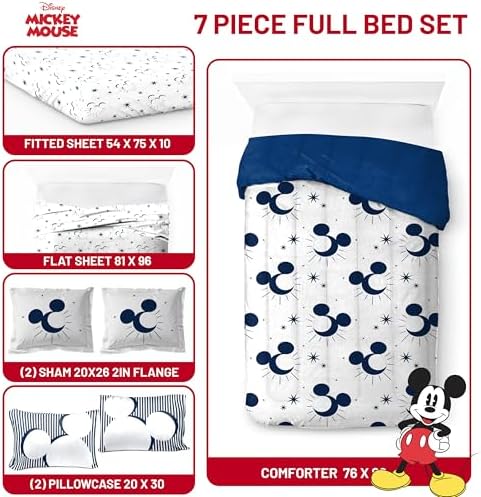 Disney Mickey Mouse 7-Piece Comforter Set for Kids