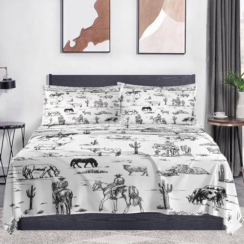 WeCozy 4-Piece Full Size Bed Sheet Set with Pillowcases
