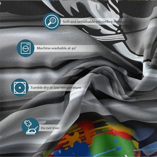 MUKULING Duvet Cover Set 3 Pieces Graffiti Style