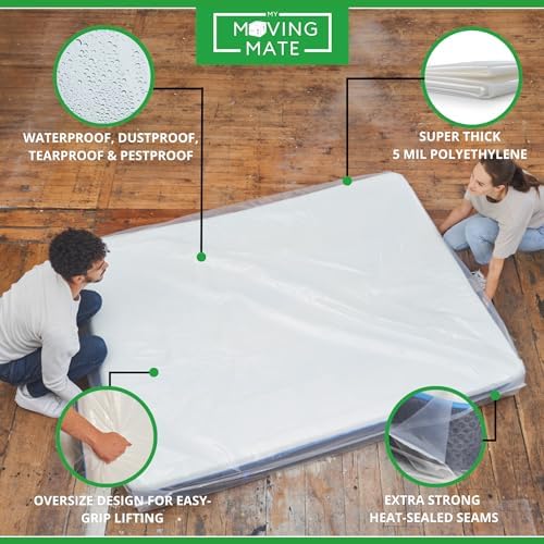Queen Mattress Bag for Moving - Heavy Duty Reusable Tearproof