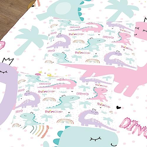 Nineneine Girls Comforter Set with Dinosaur Print