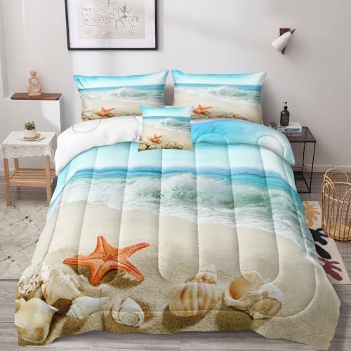 Bedbay California King Comforter Set 3 Pcs Beach Theme
