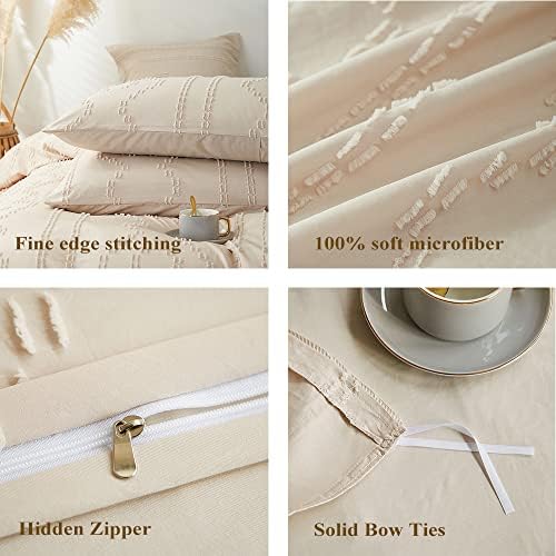 CinYana Boho Duvet Cover Set 5 Piece Shabby Chic King Size