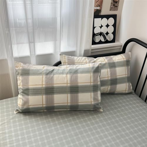 VM VOUGEMARKET Plaid Duvet Cover Set King with Zipper