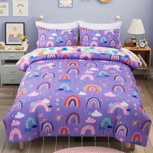 Holawakaka Boho Rainbow Comforter Set with Sheets 1