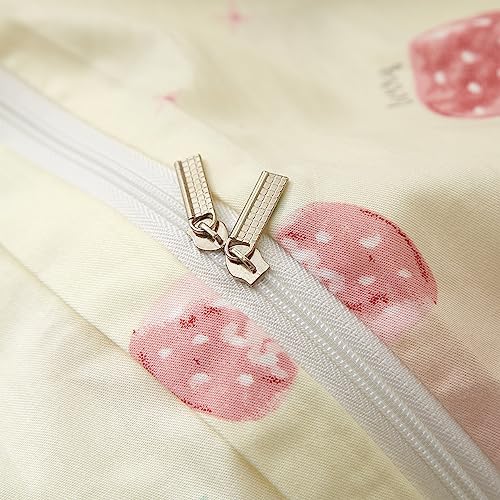 AOJIM Pure Cotton Duvet Cover Set with Strawberry Design