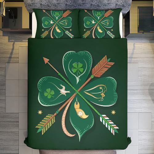 GAWEKIQE St Patricks Day Duvet Cover Set Queen Size