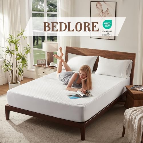 BEDLORE King Mattress Protector Waterproof Noiseless Deep Pocket Machine Washable