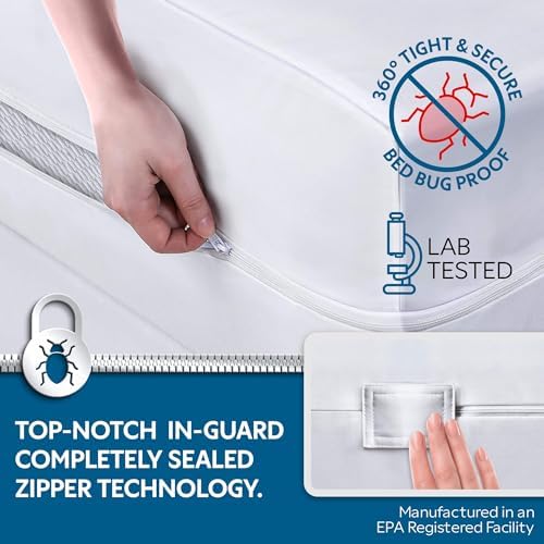 Guardmax Jersey Knitted Queen Mattress Encasement - Waterproof Bed Bug Proof