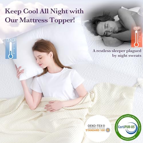 SINWEEK 2 Inch Gel Memory Foam Mattress Topper Twin Size