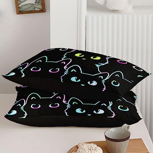 Axolotl Kids Bedding Set Queen Size 4Pcs Kawaii Cat Pattern