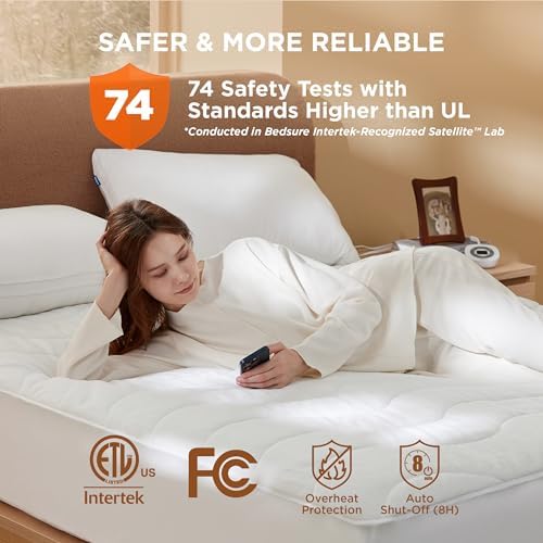 Bedsure Heated Mattress Pad Queen with 10 Heat Settings and Dual Controllers