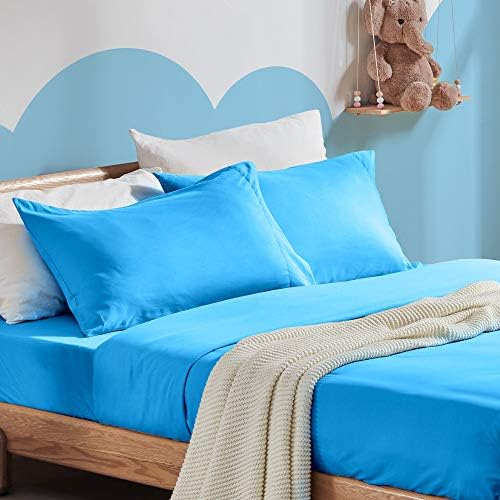SLEEP ZONE Kids Full Size Bed Sheet Set - Sky Blue
