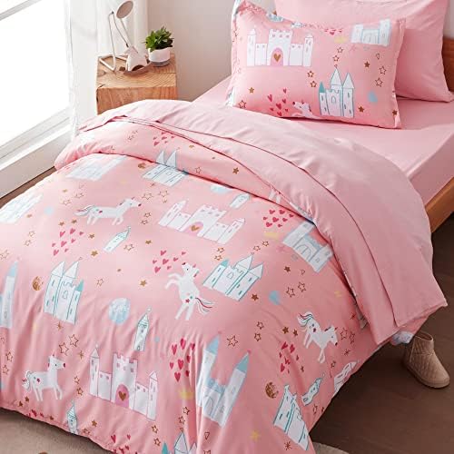 SLEEP ZONE Unicorn Castle Kids Duvet Cover Set