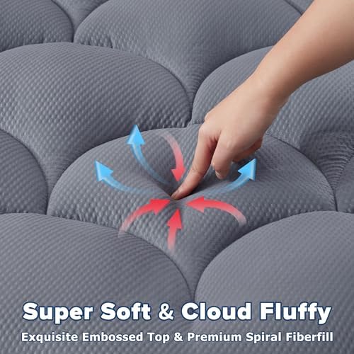 Elven Home King Mattress Pad for Back and Hip Pain Relief