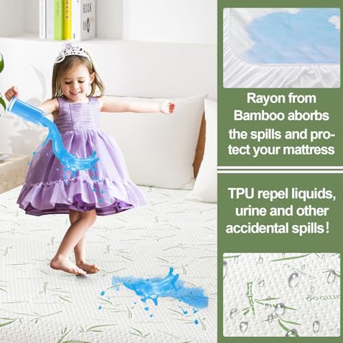 Softhour Full Size Mattress Protector Waterproof Breathable Bamboo Rayon