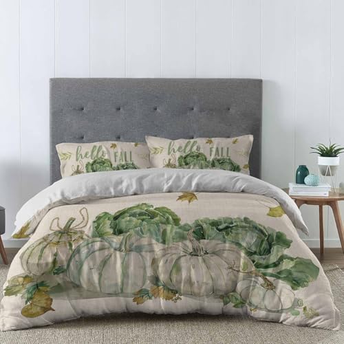 LooPoP Fall Cabbage Pumpkin Duvet Cover Set 3 PCS 1