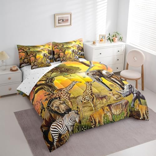 Erosebridal African Safari 7-Piece Comforter Set Queen Size