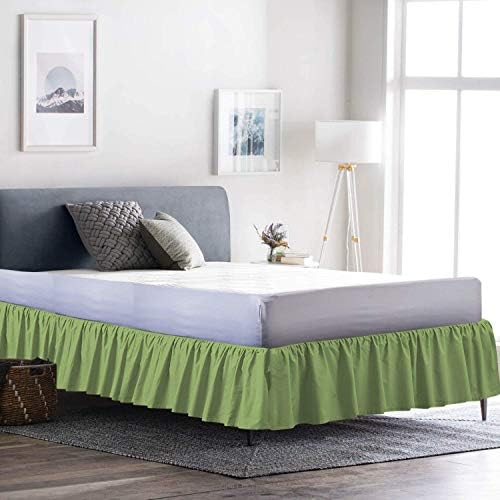 Neem Linen Ruffle Gathered Bed Skirt Twin Size 14 Inch Drop
