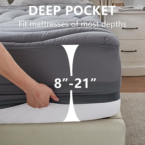 Elven Home King Size Waterproof Mattress Pad