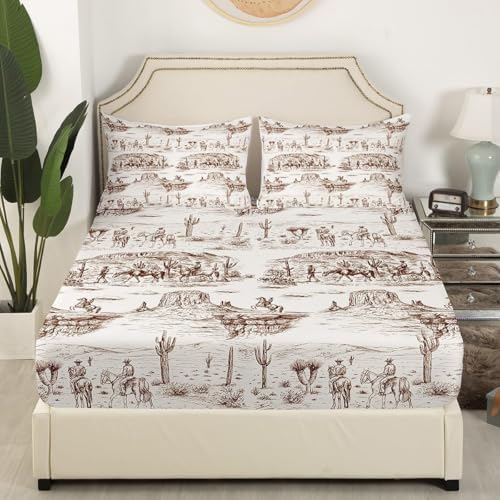 Castle Fairy Western Cowboy Fitted Sheet Set 1