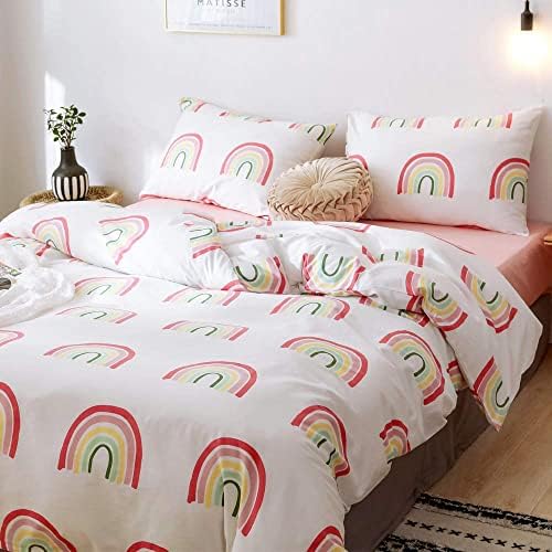 AMWAN Rainbow Duvet Cover Set Queen Kids