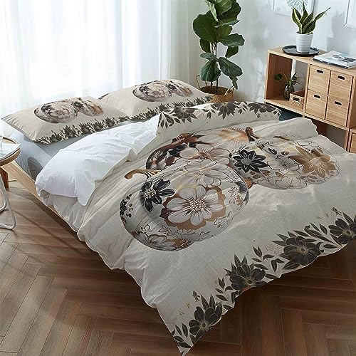 LooPoP California King Duvet Cover Set with Pillow Cases and Zipper Closure