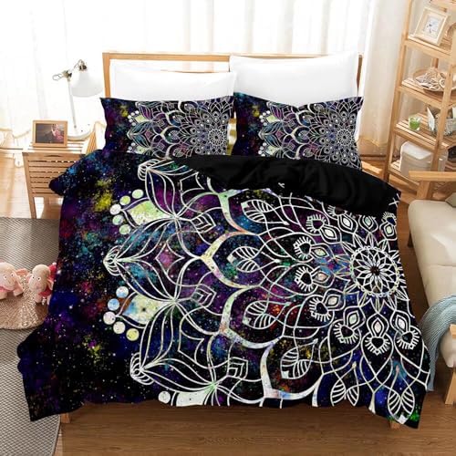 Abojoy Bohemian Mandala Duvet Cover Set King Size