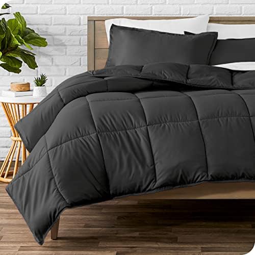 Bare Home Microfiber Sheet Set with Comforter Set Twin XL Black
