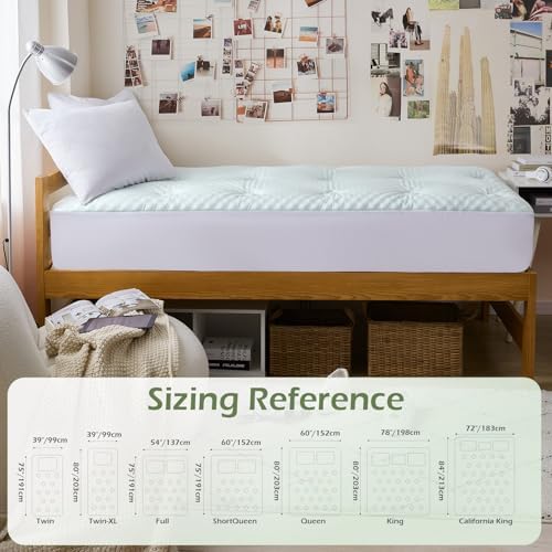 Hansleep Twin Mattress Topper Bamboo Viscose Memory Foam