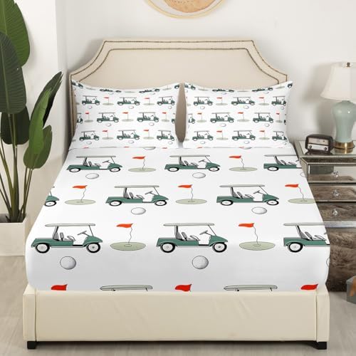 Feelyou Golf Themed Kids Bed Sheet Set 4Pcs