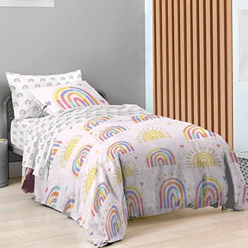 Saturday Park Doodle Rainbow Queen Bed Set - 7 Piece 100 Organic Cotton
