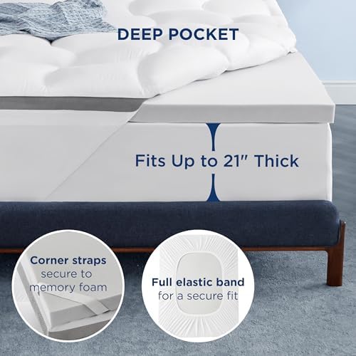 Bedsure 4 Inch Dual Layer Mattress Topper for Twin XL