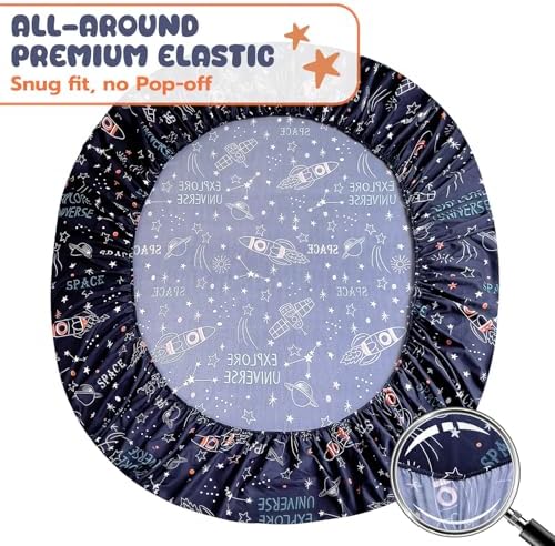 Homilay Space Rocket Kids Sheets Set 4 Piece