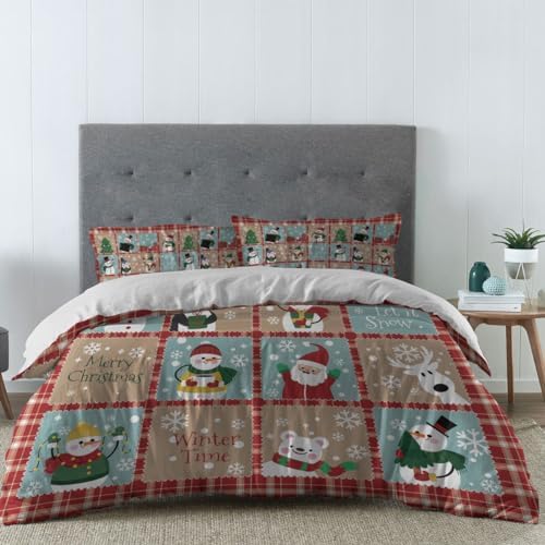 LooPoP Christmas Duvet Cover Set California King 3 Piece
