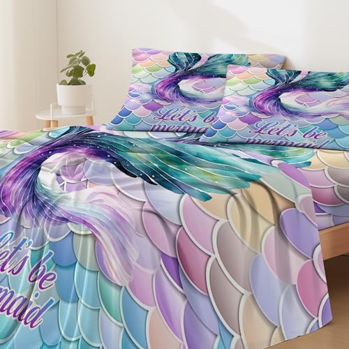 MASTERMARK Fish Tail Gradient Microfiber Comforter Set Cal King 4 Piece