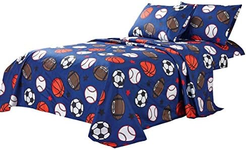 WPM Kids Blue Football Sheet Set 4 Piece 1
