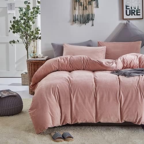 Pink Velvet Comforter Set Cal King 3Pcs