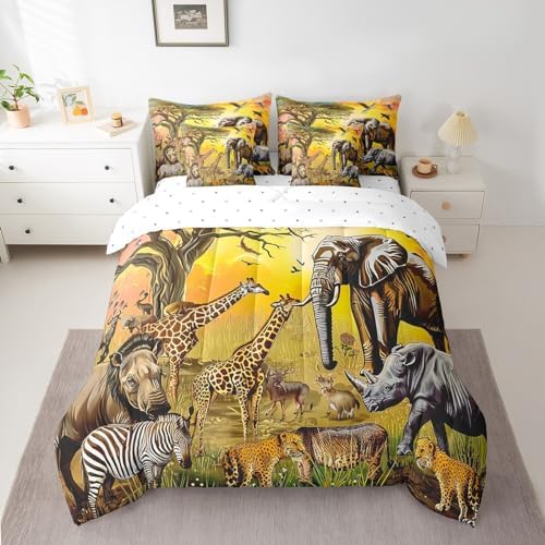 Erosebridal African Safari 7-Piece Comforter Set Queen Size