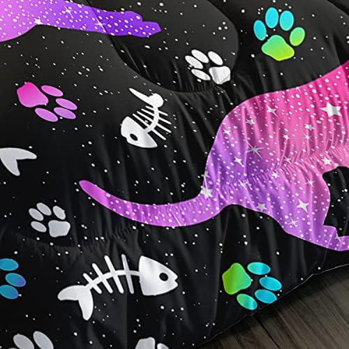 Axolotl Gradient Blue Cat Comforter Set 3Pcs